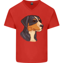 Appenzeller Sennenhund Dog Mens V-Neck Cotton T-Shirt Red