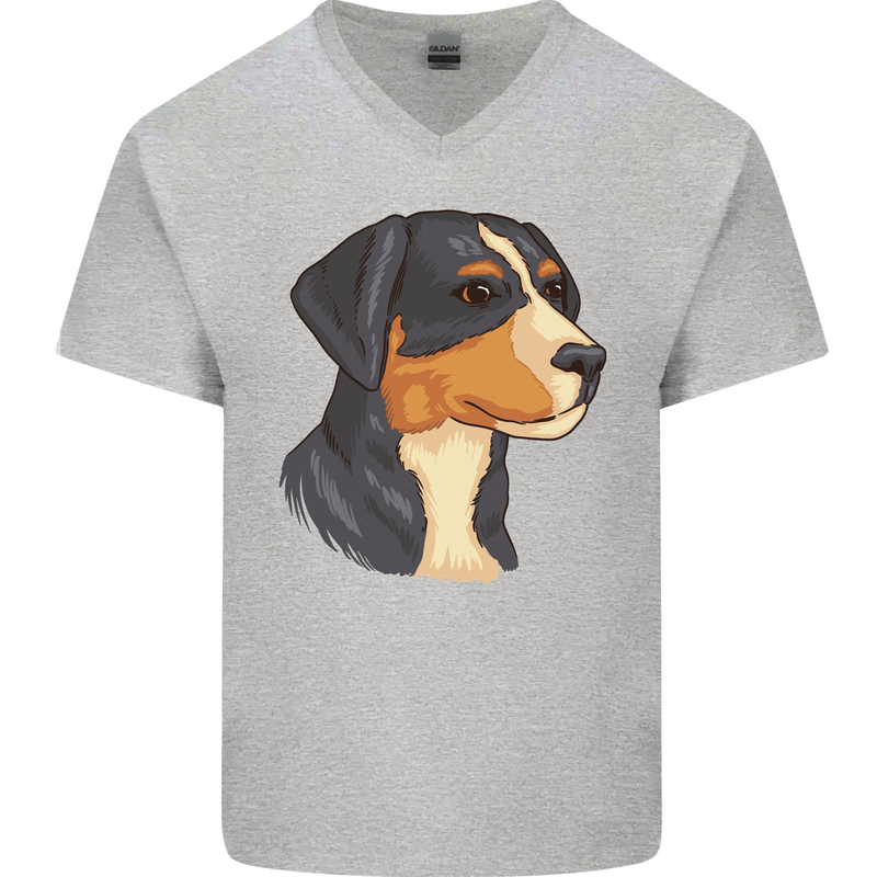 Appenzeller Sennenhund Dog Mens V-Neck Cotton T-Shirt Sports Grey