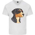 Appenzeller Sennenhund Dog Mens V-Neck Cotton T-Shirt White
