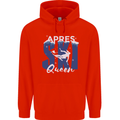 Apres Ski Queen Skiing Winter Sports Childrens Kids Hoodie Bright Red