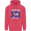 Apres Ski Queen Skiing Winter Sports Childrens Kids Hoodie Heliconia