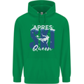 Apres Ski Queen Skiing Winter Sports Childrens Kids Hoodie Irish Green
