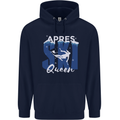 Apres Ski Queen Skiing Winter Sports Childrens Kids Hoodie Navy Blue