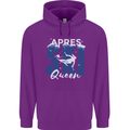 Apres Ski Queen Skiing Winter Sports Childrens Kids Hoodie Purple