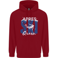 Apres Ski Queen Skiing Winter Sports Childrens Kids Hoodie Red