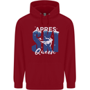 Apres Ski Queen Skiing Winter Sports Childrens Kids Hoodie Red
