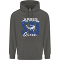 Apres Ski Queen Skiing Winter Sports Childrens Kids Hoodie Storm Grey