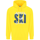 Apres Ski Queen Skiing Winter Sports Childrens Kids Hoodie Yellow