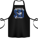 Apres Ski Queen Skiing Winter Sports Cotton Apron 100% Organic Black