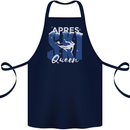 Apres Ski Queen Skiing Winter Sports Cotton Apron 100% Organic Navy Blue