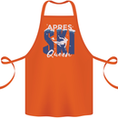 Apres Ski Queen Skiing Winter Sports Cotton Apron 100% Organic Orange