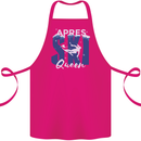 Apres Ski Queen Skiing Winter Sports Cotton Apron 100% Organic Pink