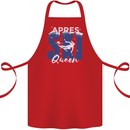 Apres Ski Queen Skiing Winter Sports Cotton Apron 100% Organic Red