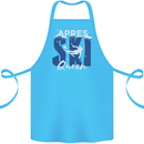 Apres Ski Queen Skiing Winter Sports Cotton Apron 100% Organic Turquoise