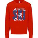 Apres Ski Queen Skiing Winter Sports Kids Sweatshirt Jumper Bright Red