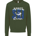 Apres Ski Queen Skiing Winter Sports Kids Sweatshirt Jumper Forest Green