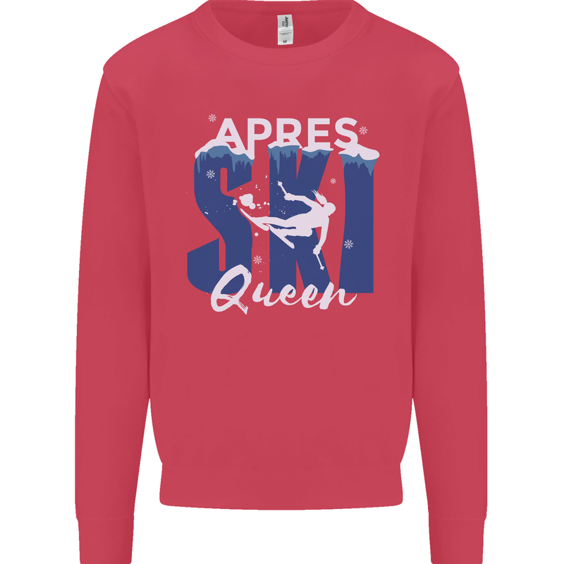 Apres Ski Queen Skiing Winter Sports Kids Sweatshirt Jumper Heliconia