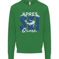 Apres Ski Queen Skiing Winter Sports Kids Sweatshirt Jumper Irish Green