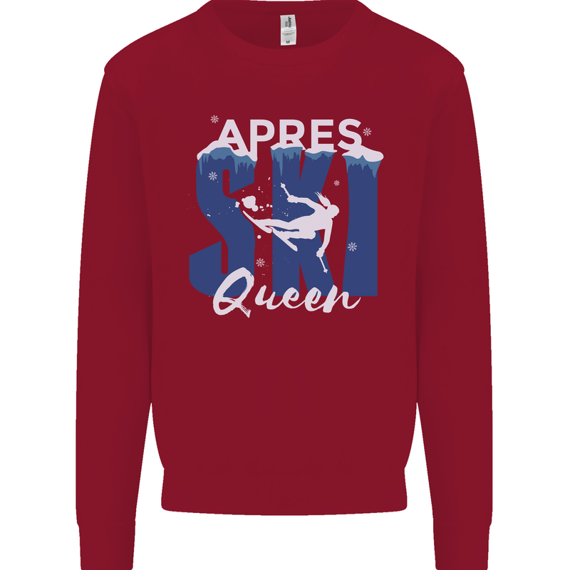 Apres Ski Queen Skiing Winter Sports Kids Sweatshirt Jumper Red