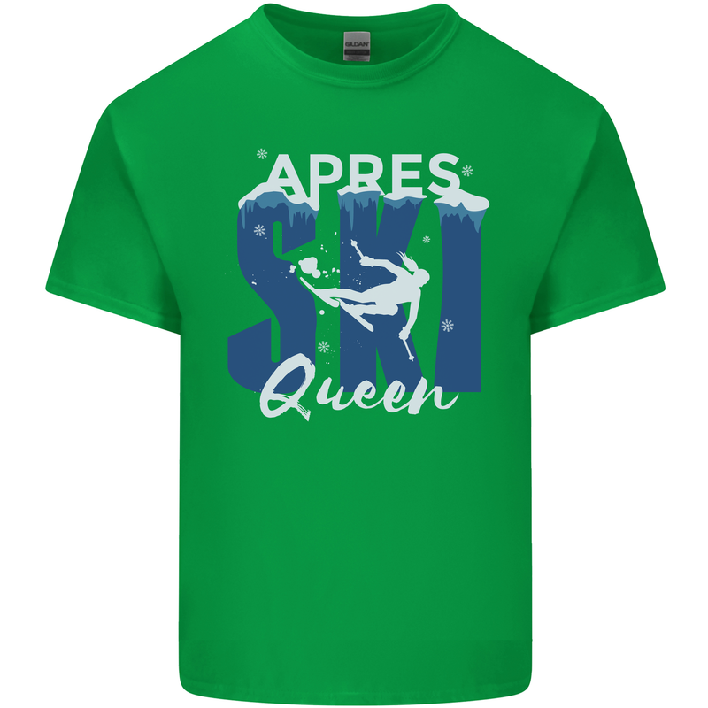 Apres Ski Queen Skiing Winter Sports Kids T-Shirt Childrens Irish Green