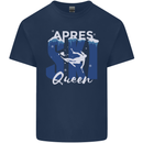 Apres Ski Queen Skiing Winter Sports Kids T-Shirt Childrens Navy Blue