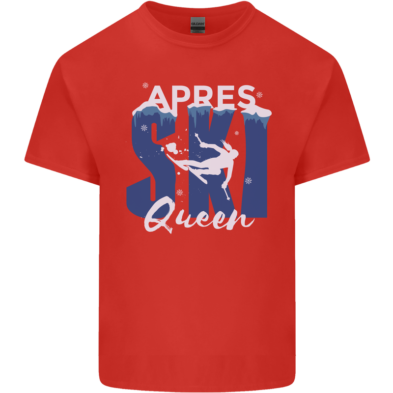 Apres Ski Queen Skiing Winter Sports Kids T-Shirt Childrens Red
