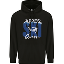 Apres Ski Queen Skiing Winter Sports Mens 80% Cotton Hoodie Black
