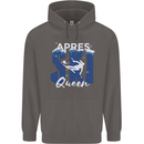 Apres Ski Queen Skiing Winter Sports Mens 80% Cotton Hoodie Charcoal