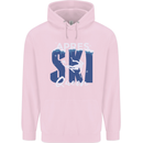 Apres Ski Queen Skiing Winter Sports Mens 80% Cotton Hoodie Light Pink