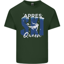 Apres Ski Queen Skiing Winter Sports Mens Cotton T-Shirt Tee Top Forest Green