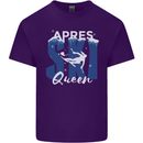 Apres Ski Queen Skiing Winter Sports Mens Cotton T-Shirt Tee Top Purple