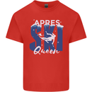 Apres Ski Queen Skiing Winter Sports Mens Cotton T-Shirt Tee Top Red