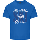 Apres Ski Queen Skiing Winter Sports Mens Cotton T-Shirt Tee Top Royal Blue