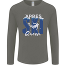 Apres Ski Queen Skiing Winter Sports Mens Long Sleeve T-Shirt Charcoal