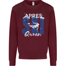Apres Ski Queen Skiing Winter Sports Mens Sweatshirt Jumper Maroon