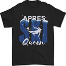 Apres Ski Queen Skiing Winter Sports Mens T-Shirt 100% Cotton Black
