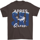 Apres Ski Queen Skiing Winter Sports Mens T-Shirt 100% Cotton Dark Chocolate