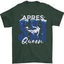 Apres Ski Queen Skiing Winter Sports Mens T-Shirt 100% Cotton Forest Green
