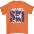 Apres Ski Queen Skiing Winter Sports Mens T-Shirt 100% Cotton Orange