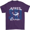 Apres Ski Queen Skiing Winter Sports Mens T-Shirt 100% Cotton Purple