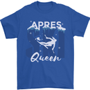 Apres Ski Queen Skiing Winter Sports Mens T-Shirt 100% Cotton Royal Blue