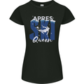 Apres Ski Queen Skiing Winter Sports Womens Petite Cut T-Shirt Black