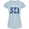 Apres Ski Queen Skiing Winter Sports Womens Petite Cut T-Shirt Light Blue