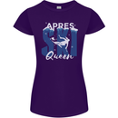 Apres Ski Queen Skiing Winter Sports Womens Petite Cut T-Shirt Purple