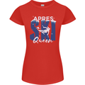 Apres Ski Queen Skiing Winter Sports Womens Petite Cut T-Shirt Red