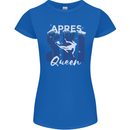 Apres Ski Queen Skiing Winter Sports Womens Petite Cut T-Shirt Royal Blue