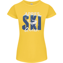 Apres Ski Queen Skiing Winter Sports Womens Petite Cut T-Shirt Yellow