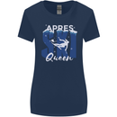 Apres Ski Queen Skiing Winter Sports Womens Wider Cut T-Shirt Navy Blue