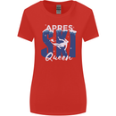 Apres Ski Queen Skiing Winter Sports Womens Wider Cut T-Shirt Red