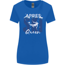 Apres Ski Queen Skiing Winter Sports Womens Wider Cut T-Shirt Royal Blue